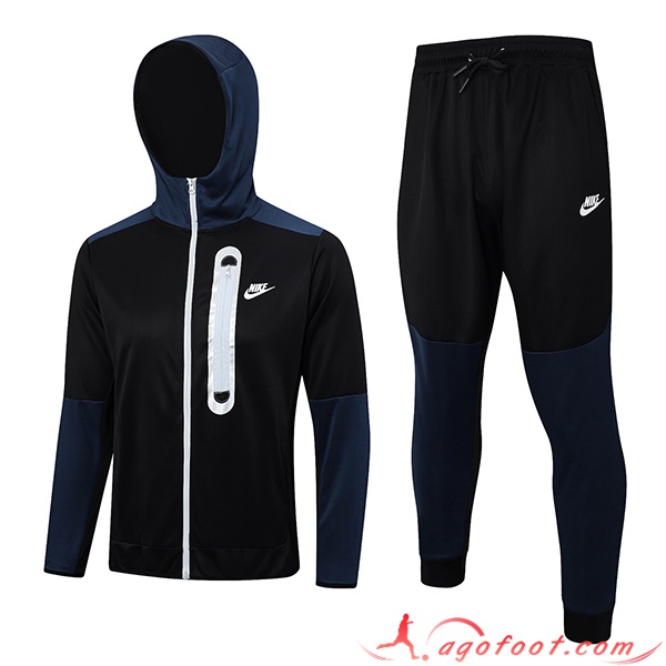 Ensemble Survetement Veste A Capuche Coupe-Vent Nike Noir 2023/2024