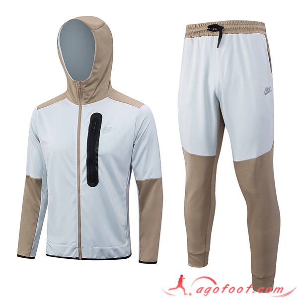 Ensemble Survetement Veste A Capuche Coupe-Vent Nike Gris Foncé 2023/2024