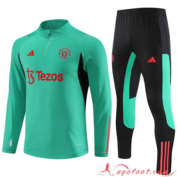 Ensemble Survetement de Foot Manchester United Vert 2023/2024