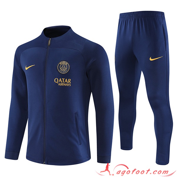 Ensemble Survetement de Foot - Veste PSG Bleu Marine 2023/2024 -03