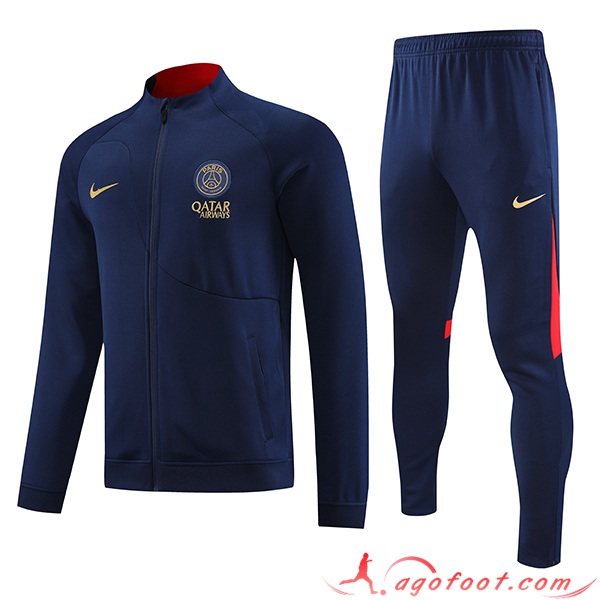 Ensemble Survetement de Foot - Veste PSG Bleu Marine 2023/2024 -02
