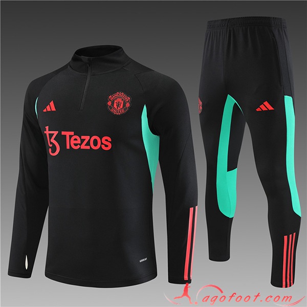 Ensemble Survetement de Foot Manchester United Enfant Noir 2023/2024 -03