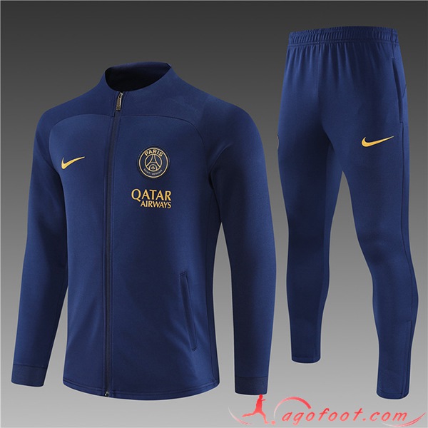 Ensemble Survetement de Foot - Veste PSG Enfant Bleu Marine 2023/2024