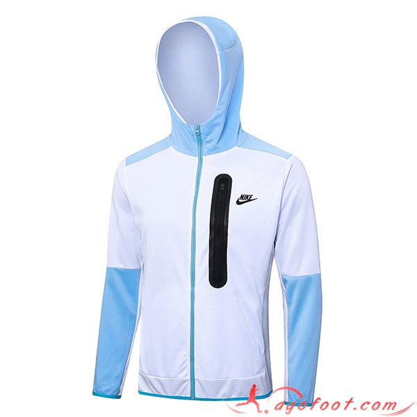 Veste A Capuche Nike Blanc/Bleu 2023/2024
