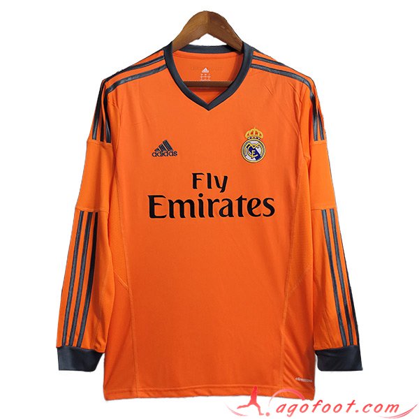 Maillot de Foot Real Madrid Retro Exterieur Manches Longues 2013/2014