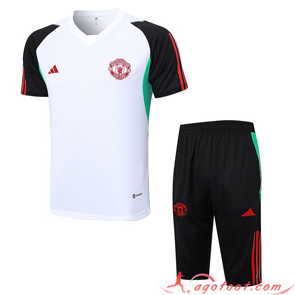 Ensemble Training T-Shirts + Shorts Manchester United Blanc 2023/2024 -03