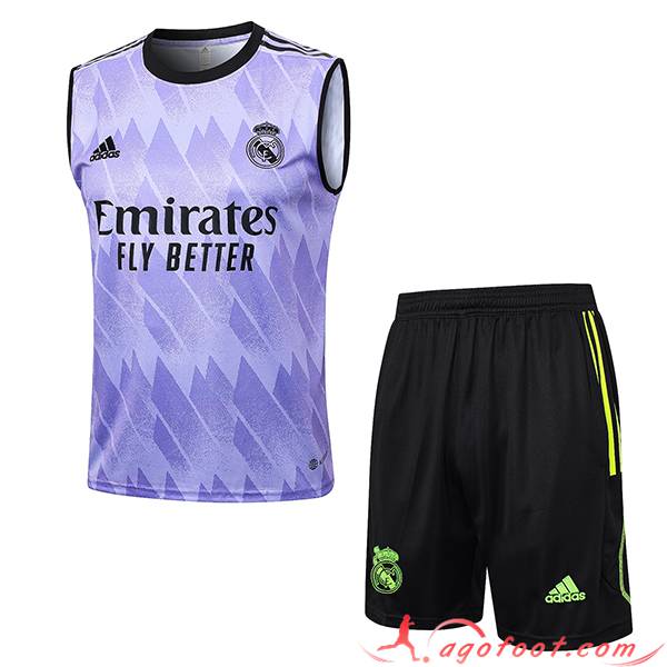 Ensemble Training Debardeur + Shorts Real Madrid Pourpre 2023/2024 -03