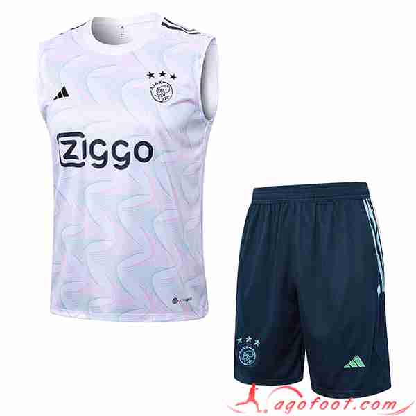 Ensemble Training Debardeur + Shorts Ajax Blanc 2023/2024
