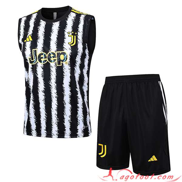 Ensemble Training Debardeur + Shorts Juventus Noir/Blanc 2023/2024 -03
