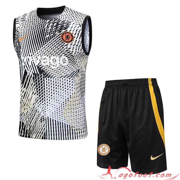 Ensemble Training Debardeur + Shorts FC Chelsea Jaune 2023/2024 -02