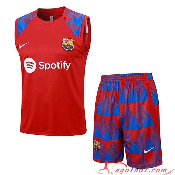 Ensemble Training Debardeur + Shorts FC Barcelone Rouge 2023/2024 -02