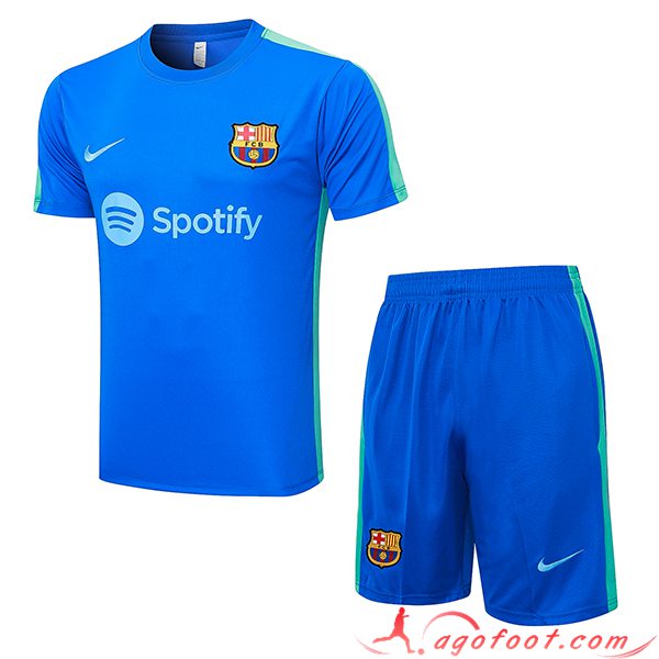 Ensemble Training T-Shirts + Shorts FC Barcelone Bleu 2023/2024 -02
