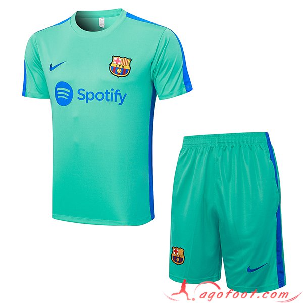 Ensemble Training T-Shirts + Shorts FC Barcelone Vert 2023/2024 -03