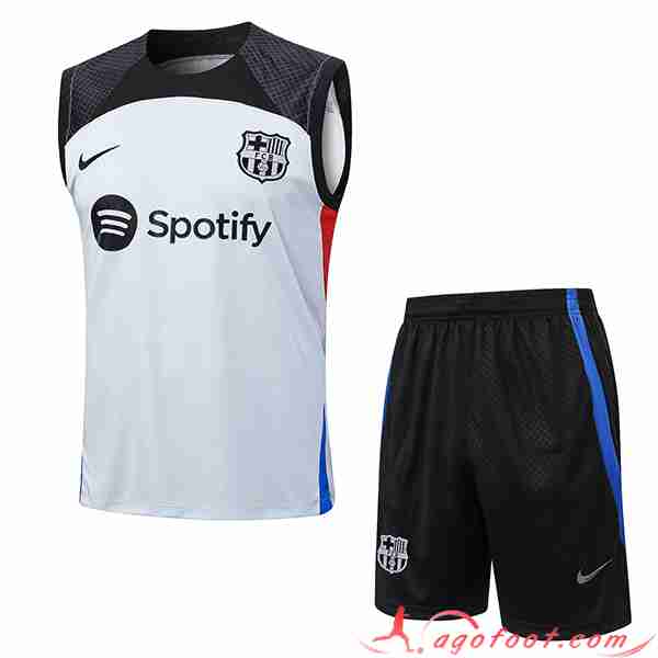 Ensemble Training Debardeur + Shorts FC Barcelone Gris 2023/2024 -02