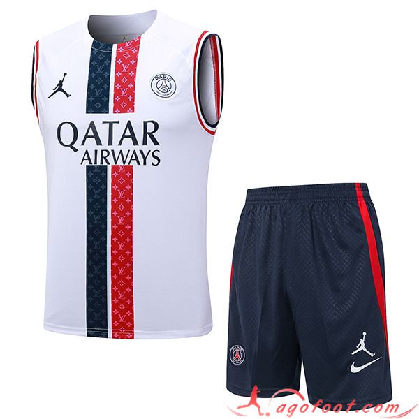 Ensemble Training Debardeur + Shorts PSG Blanc 2023/2024