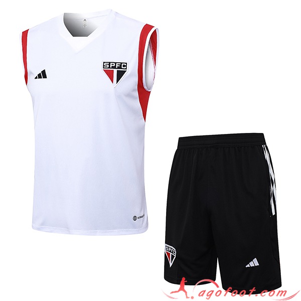 Ensemble Training Debardeur + Shorts Sao Paulo FC Blanc 2023/2024 -02
