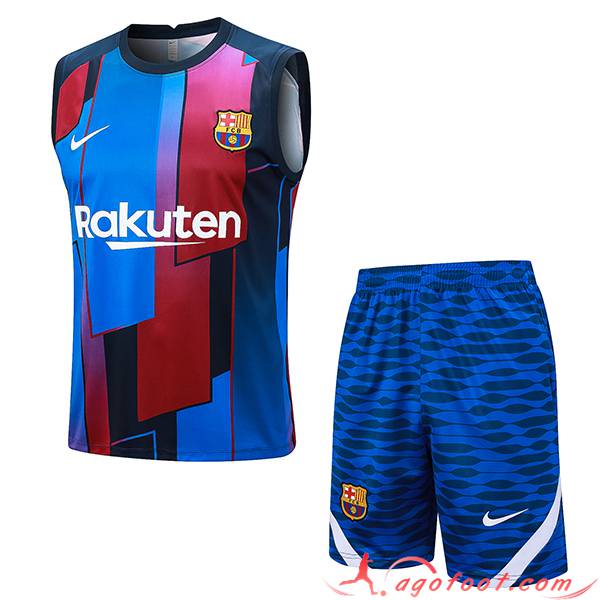 Ensemble Training Debardeur + Shorts FC Barcelone Bleu 2023/2024 -03