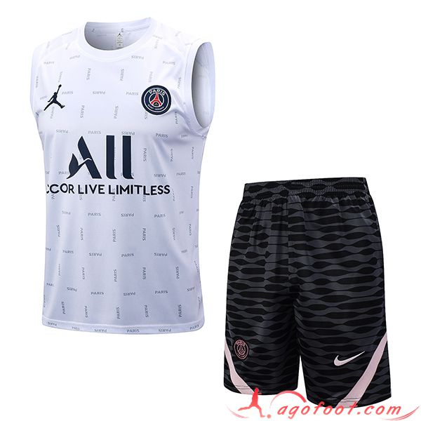 Ensemble Training Debardeur + Shorts PSG Blanc 2023/2024 -02