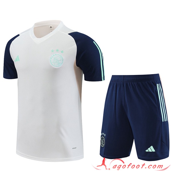 Ensemble Training T-Shirts + Shorts Ajax Blanc 2023/2024 -02