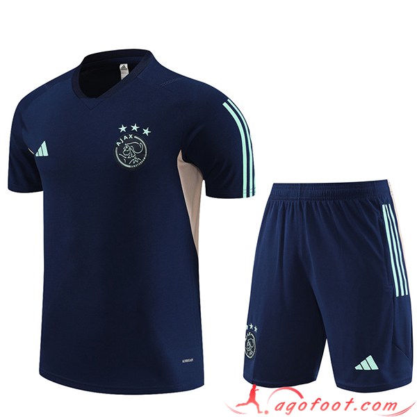 Ensemble Training T-Shirts + Shorts Ajax Bleu Marine 2023/2024 -02