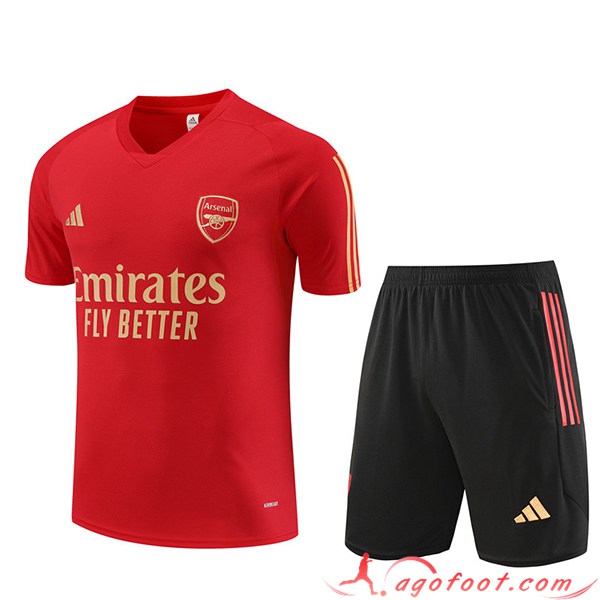 Ensemble Training T-Shirts + Shorts Arsenal Rouge 2023/2024 -03