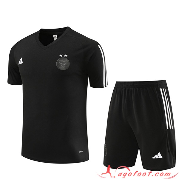Ensemble Training T-Shirts + Shorts Algeria Noir 2023/2024 -02