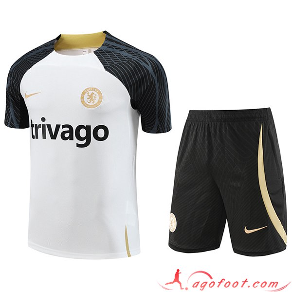 Ensemble Training T-Shirts + Shorts FC Chelsea Blanc 2023/2024 -03