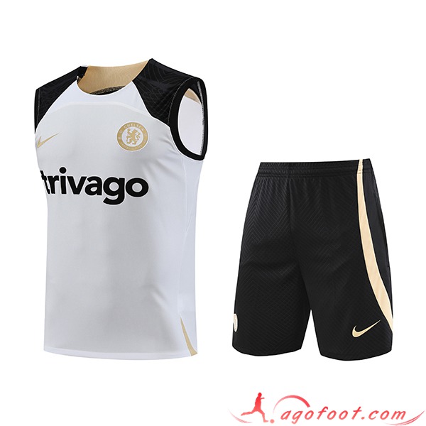 Ensemble Training Debardeur + Shorts FC Chelsea Blanc 2023/2024 -03