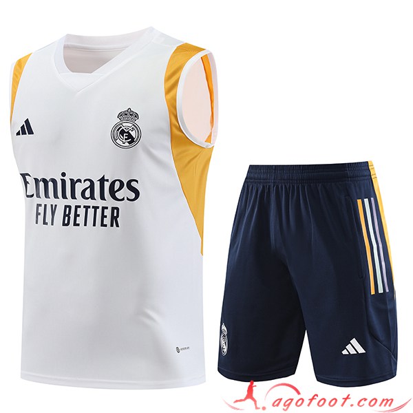 Ensemble Training Debardeur + Shorts Real Madrid Blanc 2023/2024 -04