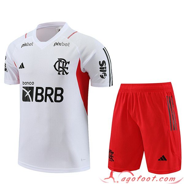 Ensemble Training T-Shirts + Shorts Flamengo Blanc 2023/2024 -03