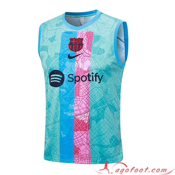 Training Debardeur FC Barcelone Vert/Rose 2023/2024