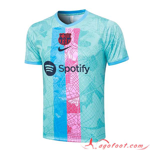 Training T-Shirts FC Barcelone Vert/Rose 2023/2024