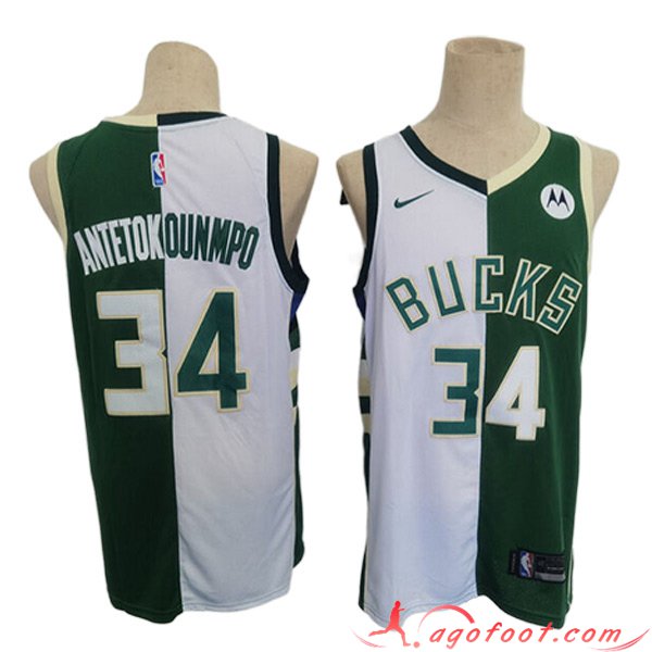 Maillot Milwaukee Bucks (ANTETOKOUNMPO #34) 2023/24 Blanc/Vert
