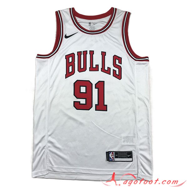 Maillot Chicago Bulls (RODMAN #91) 2023/24 Blanc -03