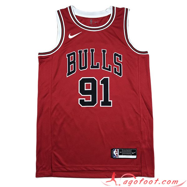Maillot Chicago Bulls (RODMAN #91) 2023/24 Rouge -02
