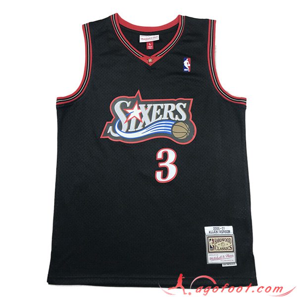 Maillot Philadelphia 76ers (IVERSON #3) 2023/24 Noir -02
