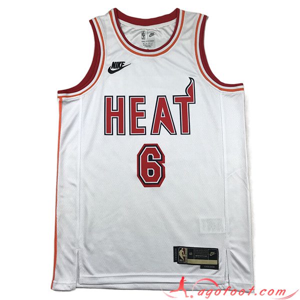 Maillot Miami Heat (JAMES #6) 2023/24 Blanc -02