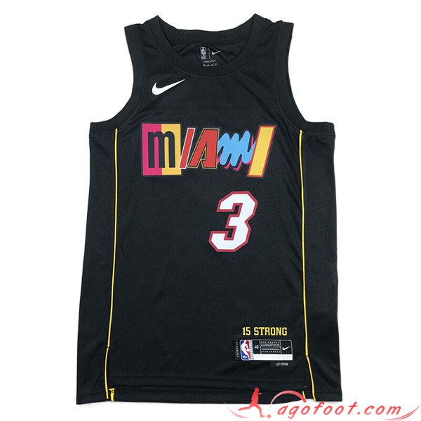 Maillot Miami Heat (WADE #3) 2023/24 Noir -05