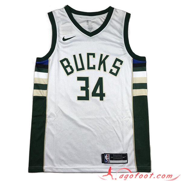 Maillot Milwaukee Bucks (ANTETOKOUNMPO #34) 2023/24 Blanc