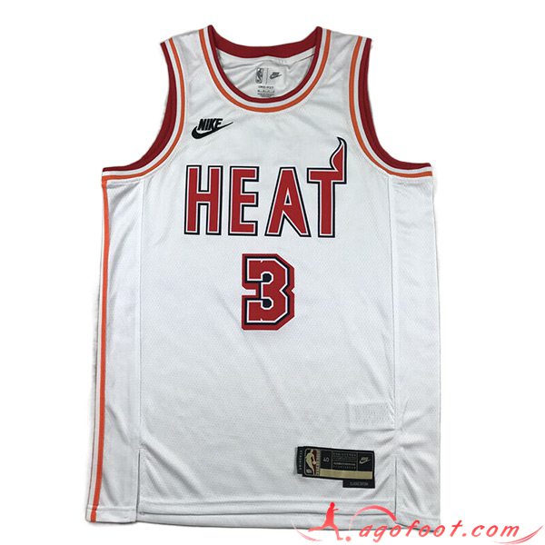 Maillot Miami Heat (WADE #3) 2023/24 Blanc -04