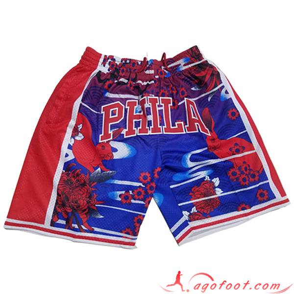 Shorts NBA Philadelphia 76ers 2023/24 Rouge/Bleu