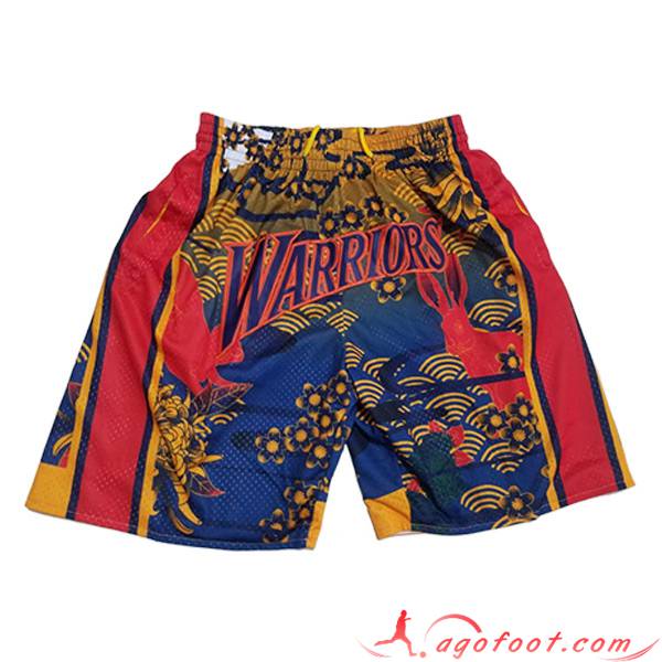 Shorts NBA Golden State Warriors 2023/24 Rouge/Jaune/Bleu