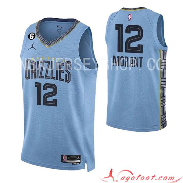 Maillot Memphis Grizzlies (MORANT #12) 2023/24 Bleu Clair -02