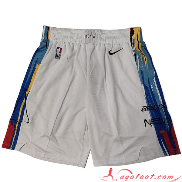 Shorts NBA Brooklyn Nets 2023/24 Blanc