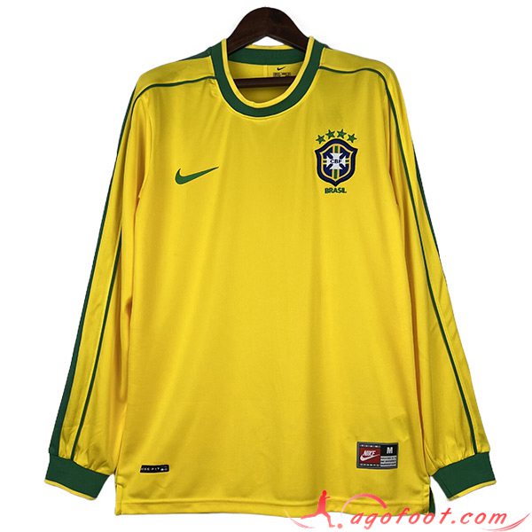 Maillot de Foot Bresil Retro Domicile Manches Longues 1998