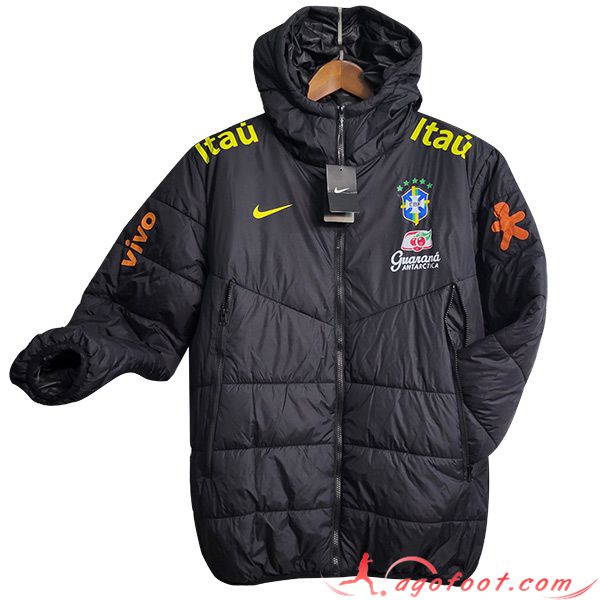 Nouveau Doudoune A Capuche Bresil Noir 2023 2024