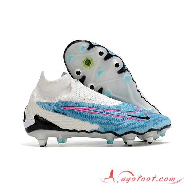 Nike Chaussures de Foot Phantom- GX Elite DF Link SG Anti Clog Blanc/Bleu