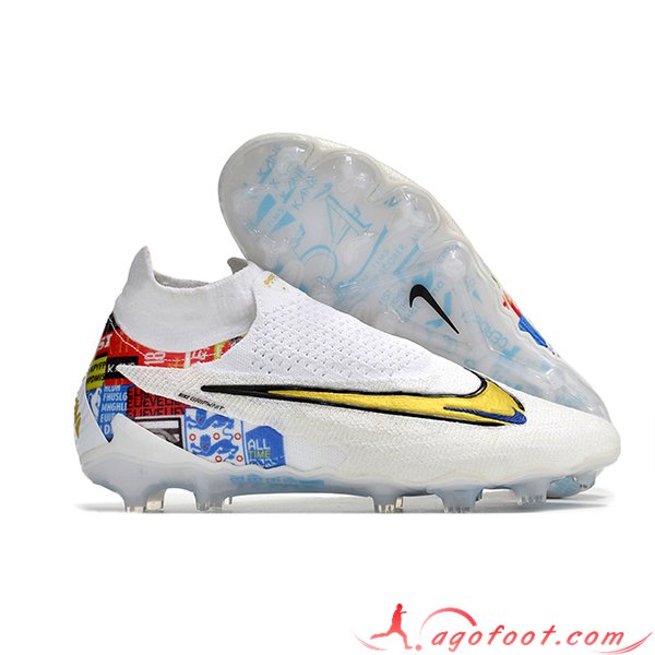 Nike Chaussures de Foot Phantom GX Elite DF Link FG Blanc -02