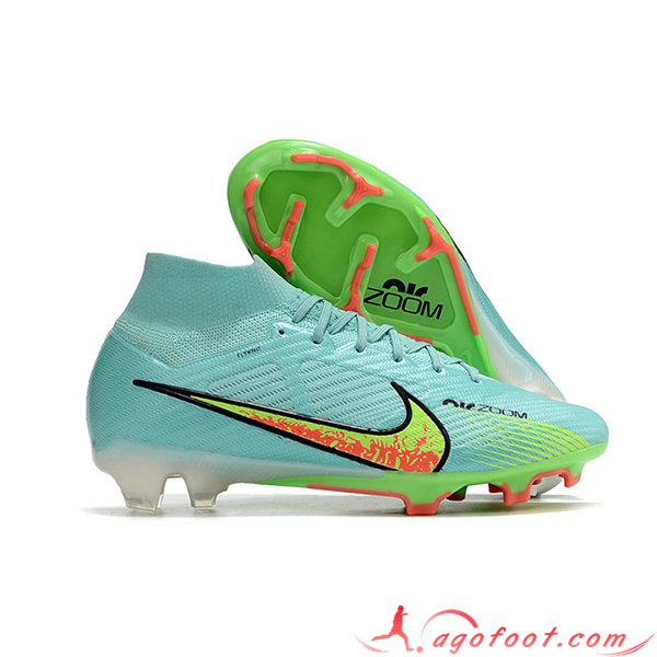 Nike Chaussures de Foot Air Zoom Mercurial Superfly IX Elite FG Vert -03