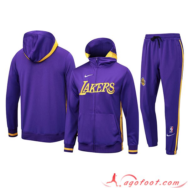 Ensemble Survetement de Foot Los Angeles Lakers Pourpre 2023/2024